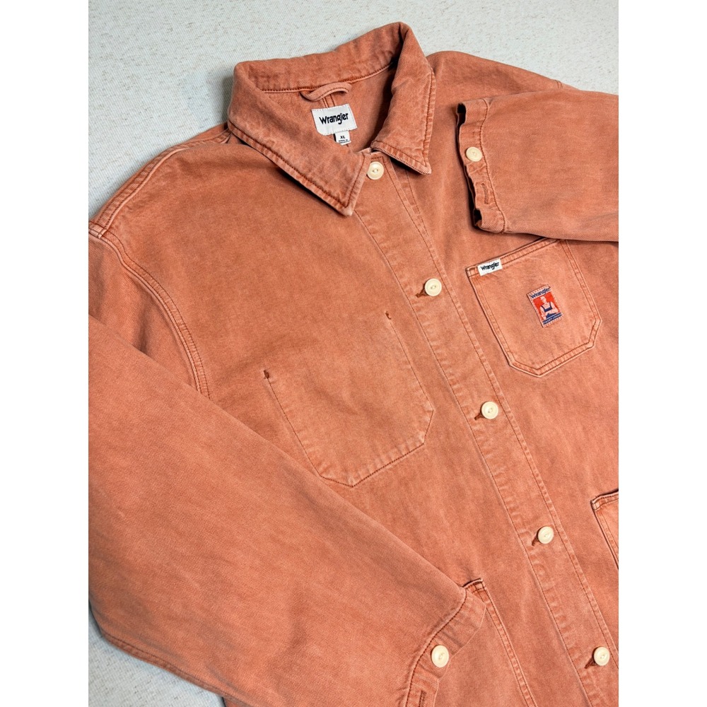 Wrangler Casey Jones Heritage Utility Chore Coat Rust Orange Cotton Hemp XL‎